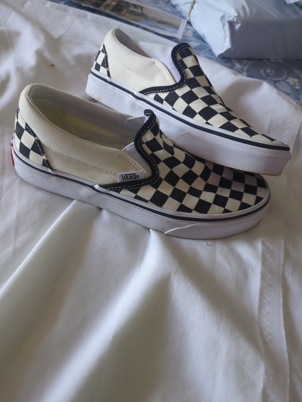 Vans Kids Black & White Checkerboard Slip-On Sneakers - Picture 7 of 8